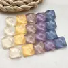 Zhen Tu Parche de Resina Irregular con Patrón de Ondas de Agua de Color Sólido Geométrico Cuadrado Estilo Japonés Accesorios Materiales para Joyería Hecha a Mano DIY