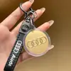 Pingente Chaveiro Logo de Carro Dourado, Ouro Puro 999, Pingente Chaveiro Audi Mercedes, Pequeno Presente para o Pai