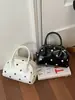 Bolso de Hombro Nuevo de un Solo Hombro Estilo Celebridad de Internet Moda Versátil Gamuza Lunares Bolso Bowling Estilo Coreano Moda Bolso de Axila para Mujer
