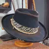 Sombrero de Fieltro de Oveja Decorativo con Cinta Caliente Transfronterizo Sombrero de Copa de Fieltro de Oveja Estilo Antiguo Vintage Sombrero de Copa de Lana Baita a la Moda