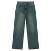 Ins Distintivo Vintage Desgastado Colorido Lavado Branco Rosa Jeans Masculino Solto Reto Perna Larga Edição Reta