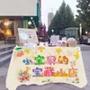 Decoración de Mesa para el Primer Cumpleaños, Montaje de Mesa de Snacks para Bebé, Decoración de Mantel para Mesa de Postres de Cien Días Estilo Xiaohongshu