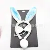 Diadema de Conejo con Lentejuelas de Peluche de Pascua Transfronteriza Set de Tres Piezas Orejas Diadema Pajaritas Festival Infantil Actuación Camino