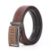 Cinturón para hombre de piel de vaca pura con patrón de cocodrilo al por mayor, versátil, hebilla automática de aleación de lujo ligero, cinturón para pantalón de hombre joven