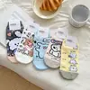 Meias: Estilo Verão Fino, Cano Curto Fofo, Respiráveis, Design de Osso e Cachorro, Color-Blocking, Meias Curtas Femininas, Meias Curtas Versáteis Estilo Japonês de Desenho Animado