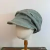 Gorra de Periodista Vintage Plisada Estilo Japonés, Boina Artística Retro de Mezclilla para Pintor para Mujeres con Circunferencia de Cabeza Grande, Adelgazante para la Cara