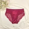Bragas de Encaje Transparente Europeas y Americanas de Comercio Exterior Transfronterizo para Mujer, Cintura Media Sexy Talla Europea y Americana, Tangas de Encaje Transparente con Retazos