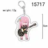 Mercadorias de Anime Rocha Solitária: Pingente Chaveiro Mochila Expressão Cool Poggy-Chan e Kita Nijika