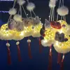 Linterna del Festival de Medio Otoño linterna de conejo luminosa portátil al por mayor linterna pequeña de bambú mini con luz puesto para niños DIY