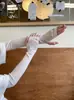 Seda Celeste Súper Suave Cómoda Bordado Conejito Lindo Protector Solar Manga de Hielo Chica Verano Montar Conducir Manga de Estudiante Cómoda