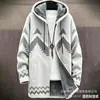 Cárdigan con capucha y cremallera de corte holgado para hombre con estampado a todo color de nuevo elemento azteca, chaqueta de algodón, DIY desde la imagen