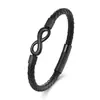 Pulseira de couro transfronteiriça quente explosão Amazon pulseira de couro vintage Europa e Estados Unidos pulseira de aço inoxidável pulseira atacado