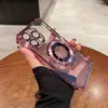 Funda para iPhone 18 Pro con Airbag Anti-Caídas, Soporte Transparente Electroplateado, Succión Magnética, Funda Protectora Suave de TPU para Apple 17