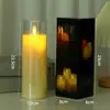 Vaso de vidrio acrílico vela electrónica fiesta de cumpleaños lámpara de vela para fiesta lámpara de atmósfera romántica vela de Navidad Halloween