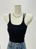 Estilo Francés Tirante Puro Espalda Hermosa con Base de Almohadilla en el Pecho Top Verano Mujer Ajustado Anti-movimiento Camisola Ombliguera