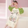 Camisola Feminina Estilo Primavera e Outono Algodão Puro Manga Longa Primavera, Outono e Inverno 2026 Novo Estilo Pijamas Mãe e Filha Infantil Roupas de Casa Femininas