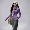Chamarra de Yoga Otoño e Invierno para Mujer Ajustada con Cuello Alto y Cremallera Top Versátil Ajustado Ropa Exterior Ropa de Fitness Chamarra Deportiva