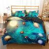 Conjunto de Capa de Edredom Tema Espaço Sideral Galáxia Roupa de Cama Adequado para Decoração de Quarto de Meninos e Meninas Transfronteiriço
