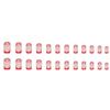 Rojo Chili Delicado y Hermoso Arte de Uñas con Glitter Francés Doble Mediano y Largo Cuadrado Europeo Piezas de Arte de Uñas Usables Removibles Europeo y Americano