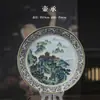 Set de Té Pequeño para Camping al Aire Libre en RV Pintura de Paisaje de Jingdezhen Gaiwan Taza de Té Ya Shou Soporte para Tetera Artículo Único Vajilla de Casa de Té