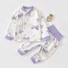 Ropa de Otoño Antibacteriana 7A para Bebé, Conjunto de Ropa de Otoño para Bebé, Pantalones de Cintura Alta que Protegen el Vientre, Conjunto de Ropa Interior Anti-Frío para Niños