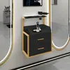 Gabinete de Herramientas para Barbería, Estación con Espejo para Salón de Peluquería, Gabinete para Cortar el Cabello, Carrito para Salón de Belleza, Estante de Almacenamiento para Secador de Pelo Dedicado para Salón de Peluquería