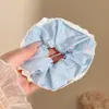 Elástico de Cabelo Oversized Estilo Coreano Intestino de Porco, Corda de Cabelo Versátil com Renda de Bolinhas, Elástico para Rabo de Cavalo Alto, Elástico de Borracha, Acessório de Cabelo de Alta Qualidade