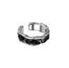 Anel de Zircônia Esmaltado Vintage com Gotejamento de Óleo Anel Aberto Curvo para Dedo Feminino Moda Anel Personalizado de Nicho Ins