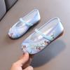 Nuevos zapatos Hanfu para niños, estilo chino, ropa antigua, zapatos de suela suave, zapatos de tela antigua de Beijing, zapatos bordados a mano para niñas