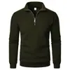 Sudadera casual unisex con media cremallera y cuello alto, transfronteriza, moderna, a la moda, simple, para el día a día, holgada, talla grande, con forro polar, jersey para hombre