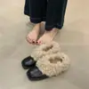 Sapatos Peludos de Bico Quadrado, Botas Curtas de Veludo Retrô, Sapatos Pequenos de Couro Mary Jane Quentes, Sapatos de Algodão, Sapatilhas de Salto Grosso para Mulheres