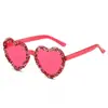 Nuevas Gafas de Corazón de Moda Transfronterizas, Gafas de Sol de Corazón Color Caramelo Personalizadas Incrustadas de Diamantes, Gafas Divertidas para Fiesta de Baile