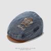 Sombrero de Nuevo Bebé de Primavera y Otoño Boina Parche Estrella de Cinco Puntas Sombrero de Moda Sombrero de Jazz con Visera para Niños de 2 a 5 Años