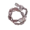 Collar de Perlas Barrocas de Agua Dulce Naturales con Forma Especial, Perlas Cuadradas Moradas, Cuentas Sueltas, Accesorios DIY, Cuentas Doradas Desnudas