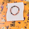 Pulseira de Argila Macia com Pingente de Caveira e Abóbora de Halloween Estilo Europeu e Americano Pulseira Colorida Mista de Bruxa Sombria e Aranha Engraçada