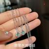 Nuevo collar de plata esterlina s925 con jade en forma de gota de agua para mujer, diseño de gota de agua, moda nicho de alta gama, cadena para clavícula al por mayor