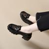 Zapatos de Malla de una Sola Capa para Mujer Primavera y Verano 2025 Nuevos Zapatos de Plataforma de Suela Gruesa tipo Pastel con Mocasines Hebilla Cuadrada Letra Slip-on Zapatos Pequeños de Cuero para Mujer