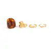 Moda Transfronteriza Europea y Americana Anillo Metálico Brillante Liso Set de Anillos Abiertos Anillo Ancho de Resina Exagerado Ins Manchado