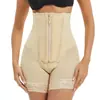 Calça Modeladora Plus Size Europeia e Americana para Afinar e Levantar o Bumbum, Compressão em Camada Dupla, Botão de Pressão, Cintura Alta, Formato de Pêssego, Controle de Barriga