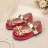Zapatos ligeros antiabrasión para niñas, para fiestas, sesiones de fotos y uso diario, con lazo dorado brillante