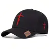 Bordado Europeu e Americano Transfronteiriço Inglês Cruz Casual Boné de Baseball Masculino e Feminino Juventude Ajustável Chapéu Comércio Exterior Amazon