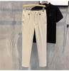 Pantalones para hombre estilo coreano modernos otoño e invierno nueva llegada pantalones recortados para hombre corte ajustado pantalones de maniquí pantalones casuales