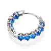 Nuevos Pendientes de Aro de Zirconia Coloridos de Lujo, Pendientes de Botón de Moda para Mujer, Pendientes de Alta Gama de Estilo Ins de Tendencia para Mujer al por Mayor