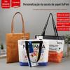 Bolsa ecológica personalizada com isolamento para almoço, sacola de compras vintage à prova d'água, sacola de papel DuPont com logotipo personalizado