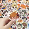 100 Adesivos de Vôlei Masculino Bidimensional Versão Q Desenho Animado Avatar Adesivos de Decoração para Capas de Celular, Garrafas de Água, Tablets e Materiais de Diário