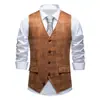 Novedad en Amazon Chaleco de Traje Estampado de Gamuza para Hombre Chaleco Retro con Solapa Hombre M03