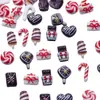 Série de Natal Decorações para Nail Art de Sobremesa Strass de Resina Estilo Festivo de Ano Novo Acessórios para Unhas Pirulito Bolo de Chocolate