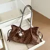 Bolsa Tote Nova Outono 2026 Estampa de Leopardo Vintage Casual para o Dia a Dia Bolsa de Ombro Simples Grande Capacidade Bolsa Única de Axila
