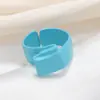 2021 Europeo y Americano Transfronterizo Más Vendido Aleación Pintura en Spray Anillo Retro Personalizado Color Macarrón Color Caramelo Anillo Abierto