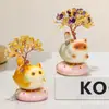 Árbol de la Fortuna de Cristal Creativo que se Mueve Gato Giratorio Decoración de Escritorio de Oficina Regalo de Cumpleaños Adorno de Escritorio Gatito
